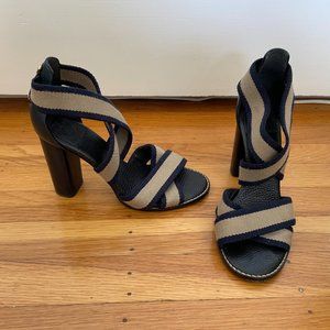 Tory Burch Laurie elastic strappy chunky heels